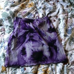 Purple water color floral Women's short skirt